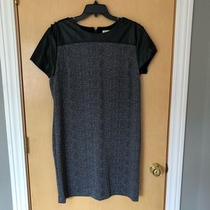 Michael Kors Herringbone and Leather Dress